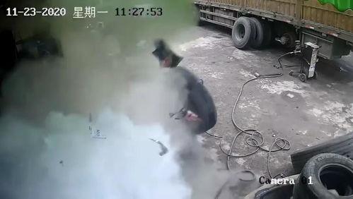 轮胎爆炸视频,轮胎爆炸现场惊心动魄