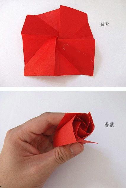 玫瑰花简单折法视频